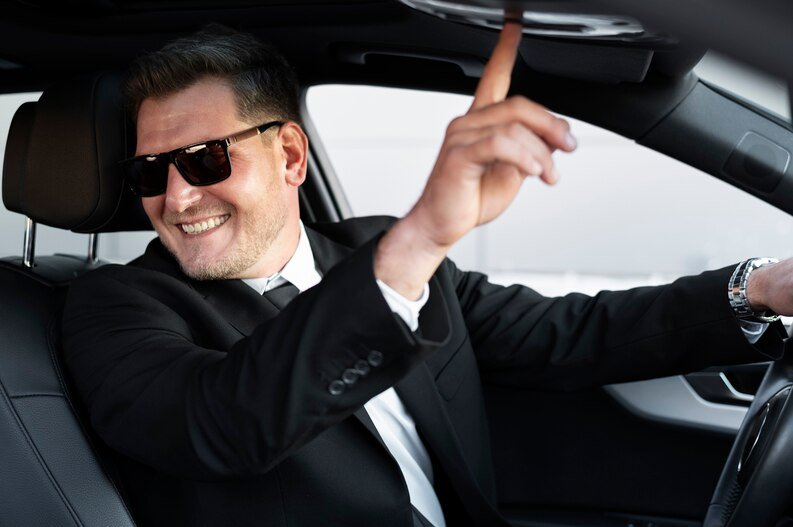 professional chauffeur black car